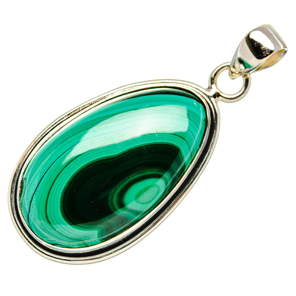 Malachite Pendant 1 3/4" (925 Sterling Silver) PD37276
