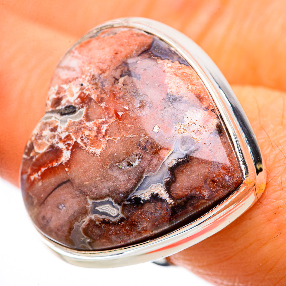 Large Laguna Lace Agate Ring Size 7.25 (925 Sterling Silver) RING135913