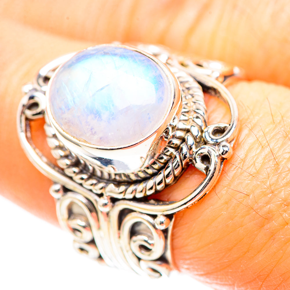 Rainbow Moonstone Ring Size 7.5 (925 Sterling Silver) RING136605