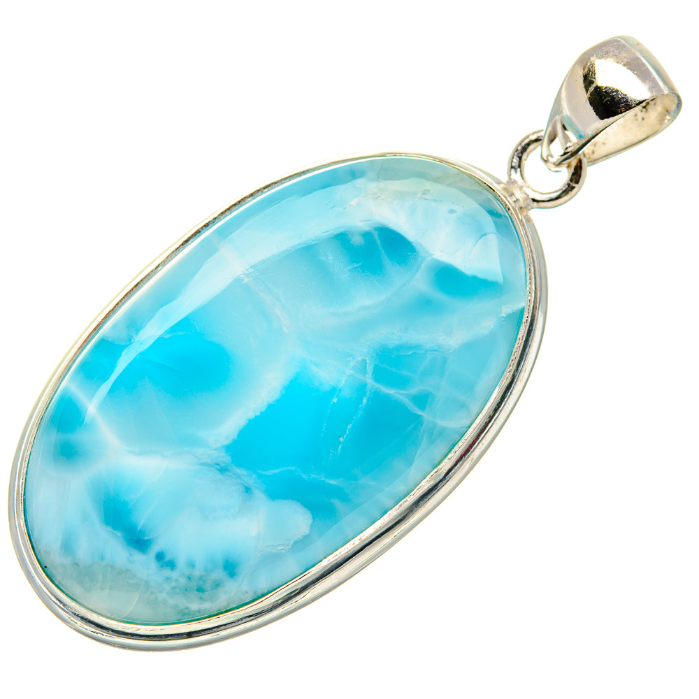 Larimar Pendant 1 7/8" (925 Sterling Silver) PD37113