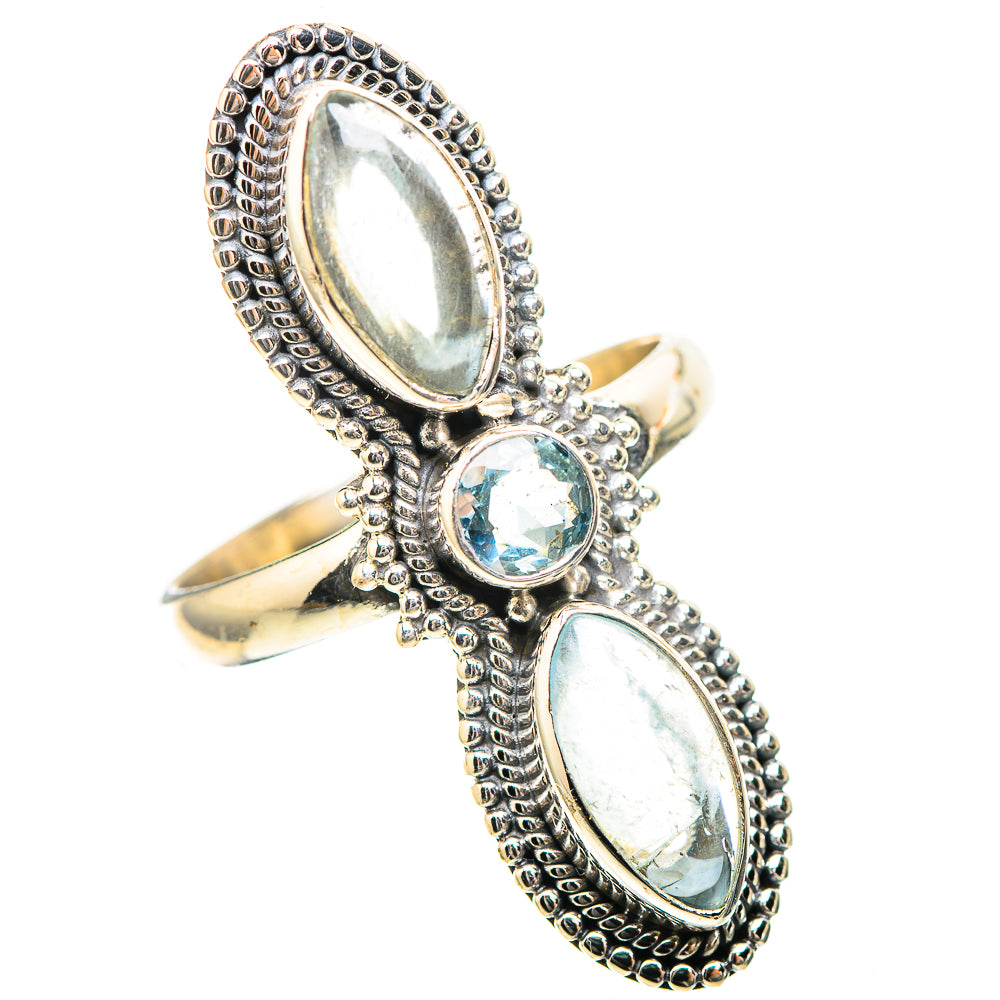 Large Natural Aquamarine, Blue Topaz 925 Sterling Silver Ring Size 10 (925 Sterling Silver) RING137590