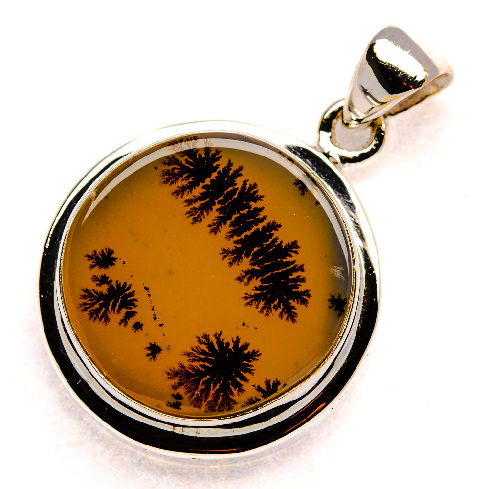 Scenic Dendritic Agate Pendant 1 1/4" (925 Sterling Silver) PD37083