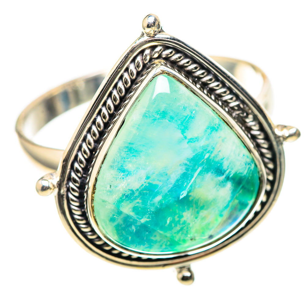Large Green Moonstone Ring Size 13 (925 Sterling Silver) RING136754