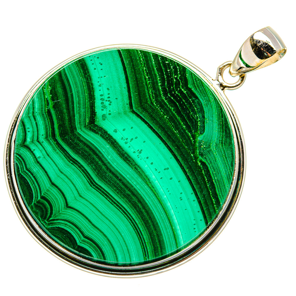Malachite Pendant 2"  (925 Sterling Silver) PD36944