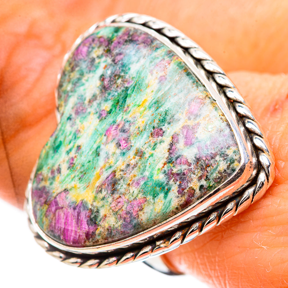 Large Ruby Fuchsite Ring Size 8 (925 Sterling Silver) RING135391
