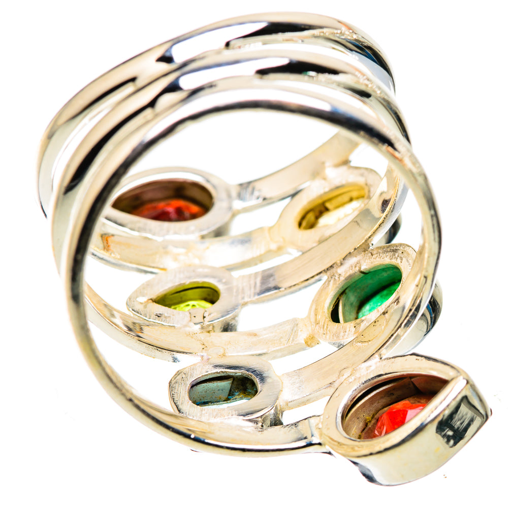 Large Garnet, Peridot, Citrine, Blue Topaz, Emerald Ring Size 9.5 (925 Sterling Silver) RING135785