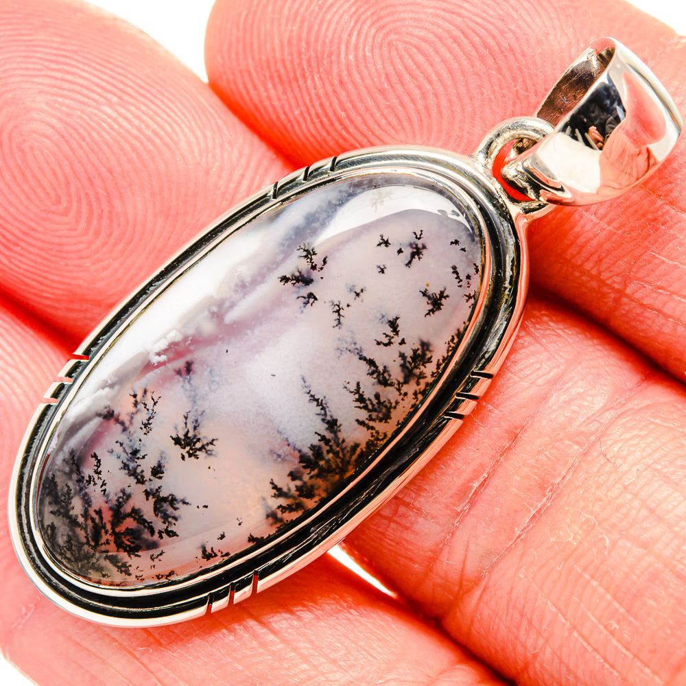 Dendritic Opal Pendant 1 3/4" (925 Sterling Silver) PD36757