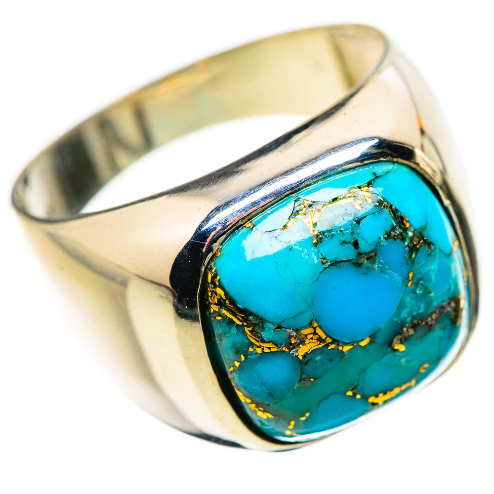 Blue Copper Composite Turquoise Ring Size 9 (925 Sterling Silver) RING134782