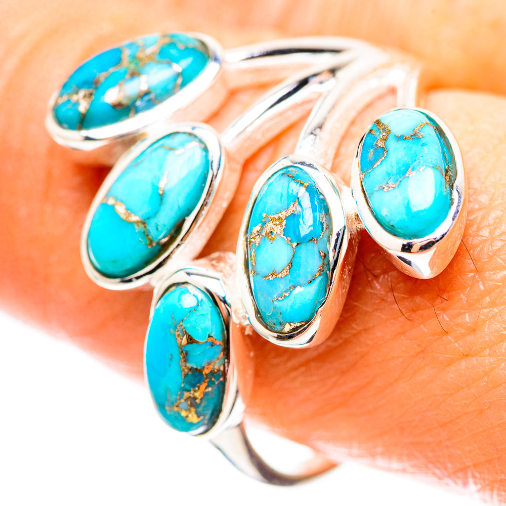 Blue Copper Composite Turquoise Ring Size 10 (925 Sterling Silver) RING136312