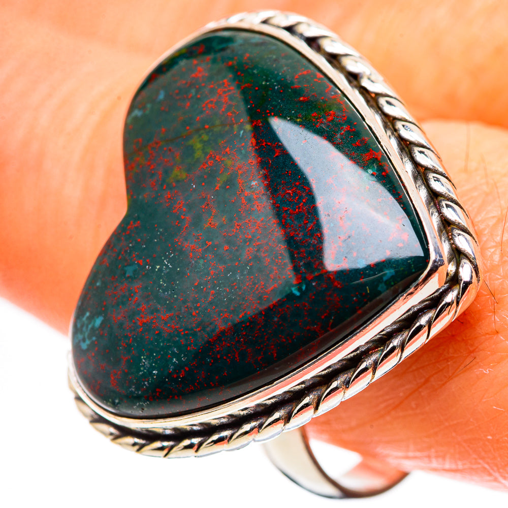 Large Bloodstone Ring Size 10 (925 Sterling Silver) RING136109