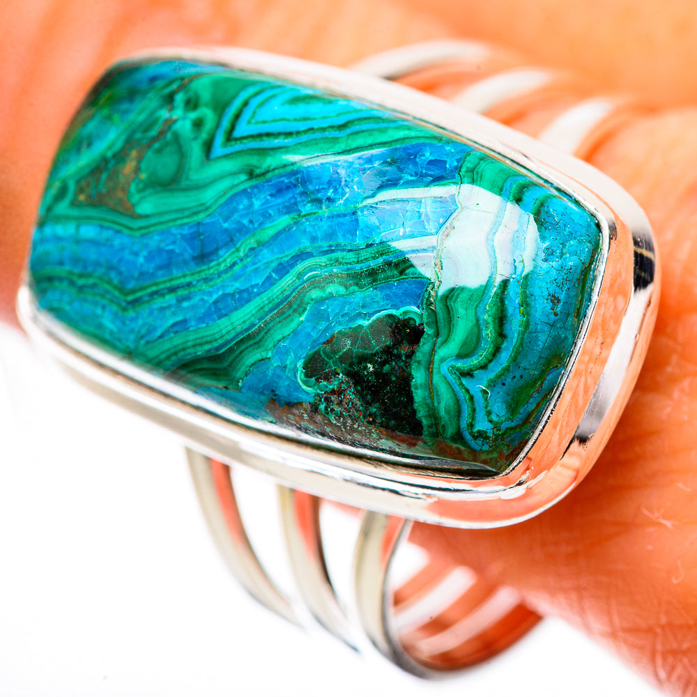 Large Malachite In Chrysocolla Ring Size 13 (925 Sterling Silver) RING135390
