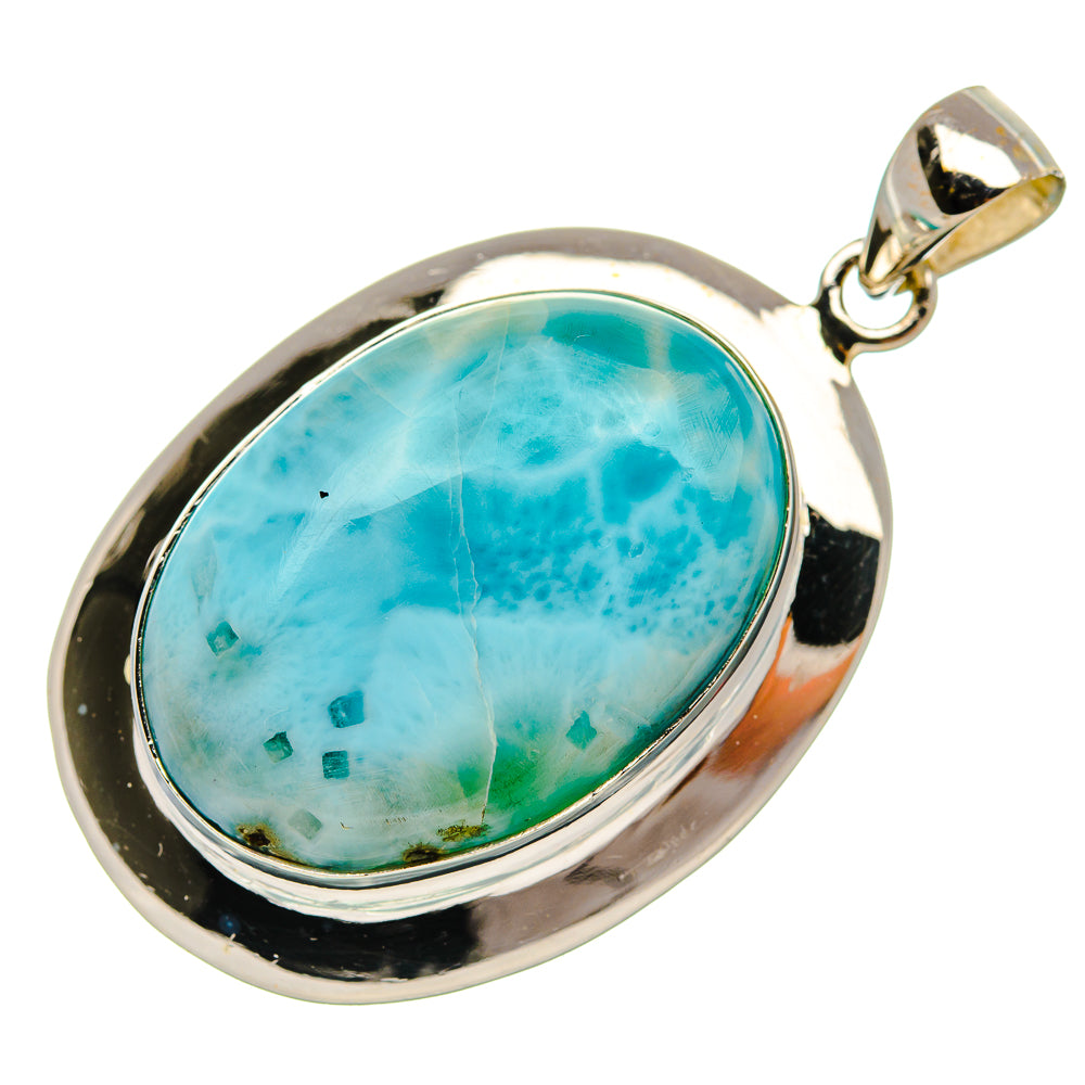 Larimar 925 Sterling Silver Pendant 1 3/4" Ana Co P37360