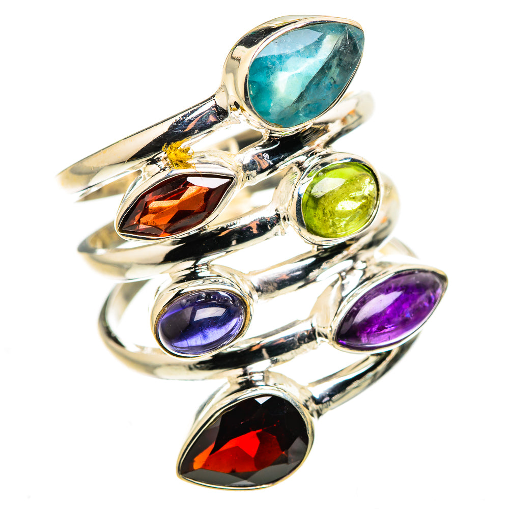 Garnet, Blue Topaz, Peridot, Amethyst, Tanzanite Ring Size 9.75 (925 Sterling Silver) RING134956