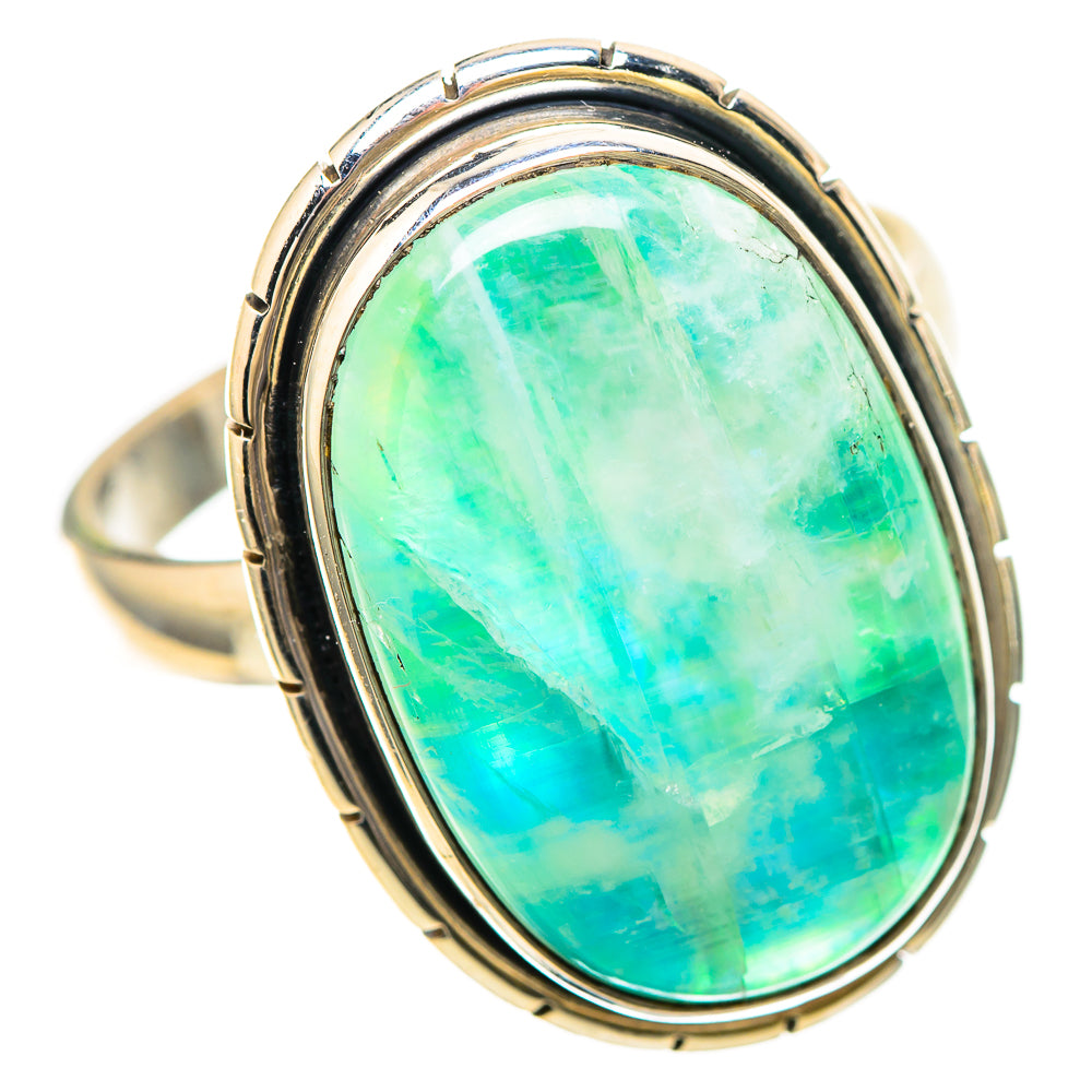 Large Green Moonstone Ring Size 10.75 (925 Sterling Silver) RING136553