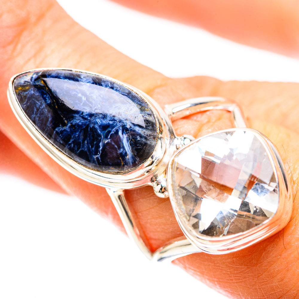Pietersite, White Quartz 925 Sterling Silver Ring Size 7.5 Ana Co R136241