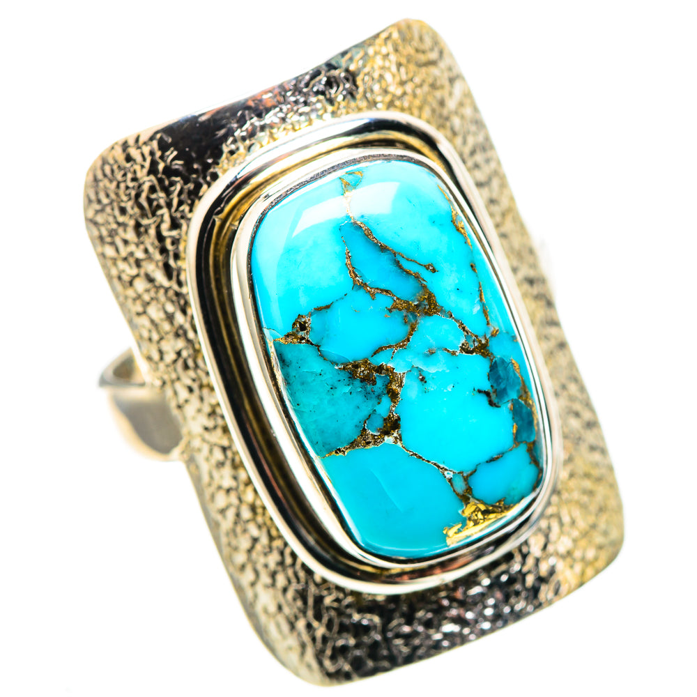 Blue Copper Composite Turquoise Ring Size 8 (925 Sterling Silver) RING136770