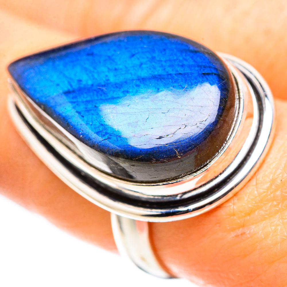 Large Labradorite 925 Sterling Silver Ring Size 7.5 (925 Sterling Silver) RING137543