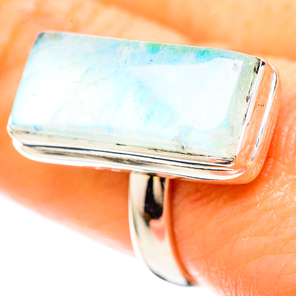 Green Moonstone Ring Size 8.5 (925 Sterling Silver) RING136975