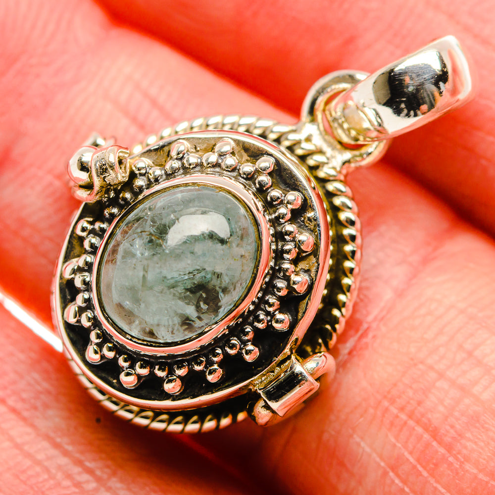 Poison Natural Aquamarine Pendant 1 1/4" (925 Sterling Silver) PD37442