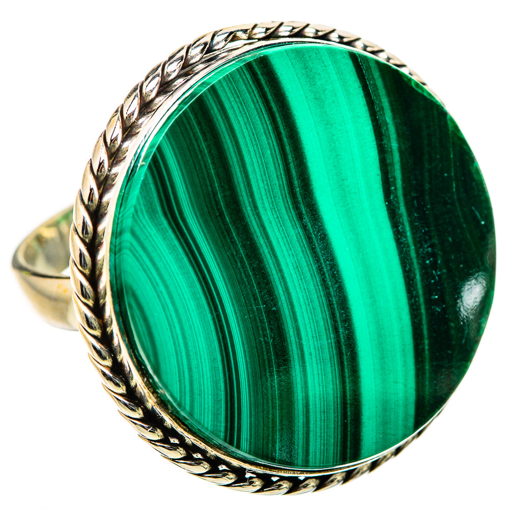 Huge Malachite Ring Size 10 (925 Sterling Silver) RING135584