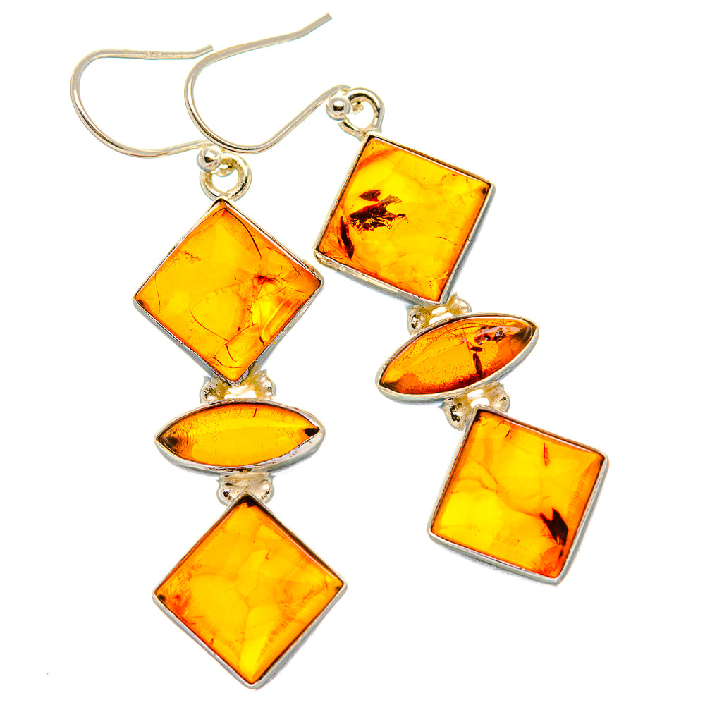 Baltic Amber Earrings 2" (925 Sterling Silver) EARR431803