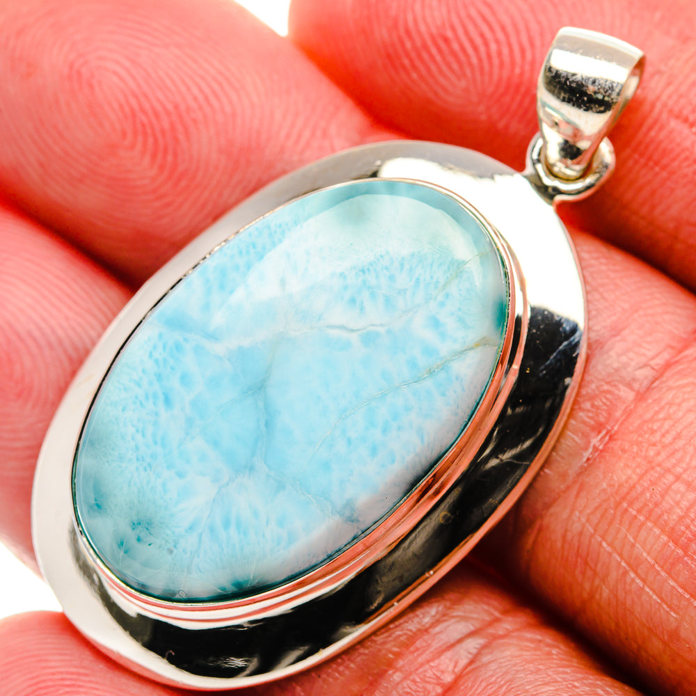 Larimar Pendant 1 7/8" (925 Sterling Silver) PD37571