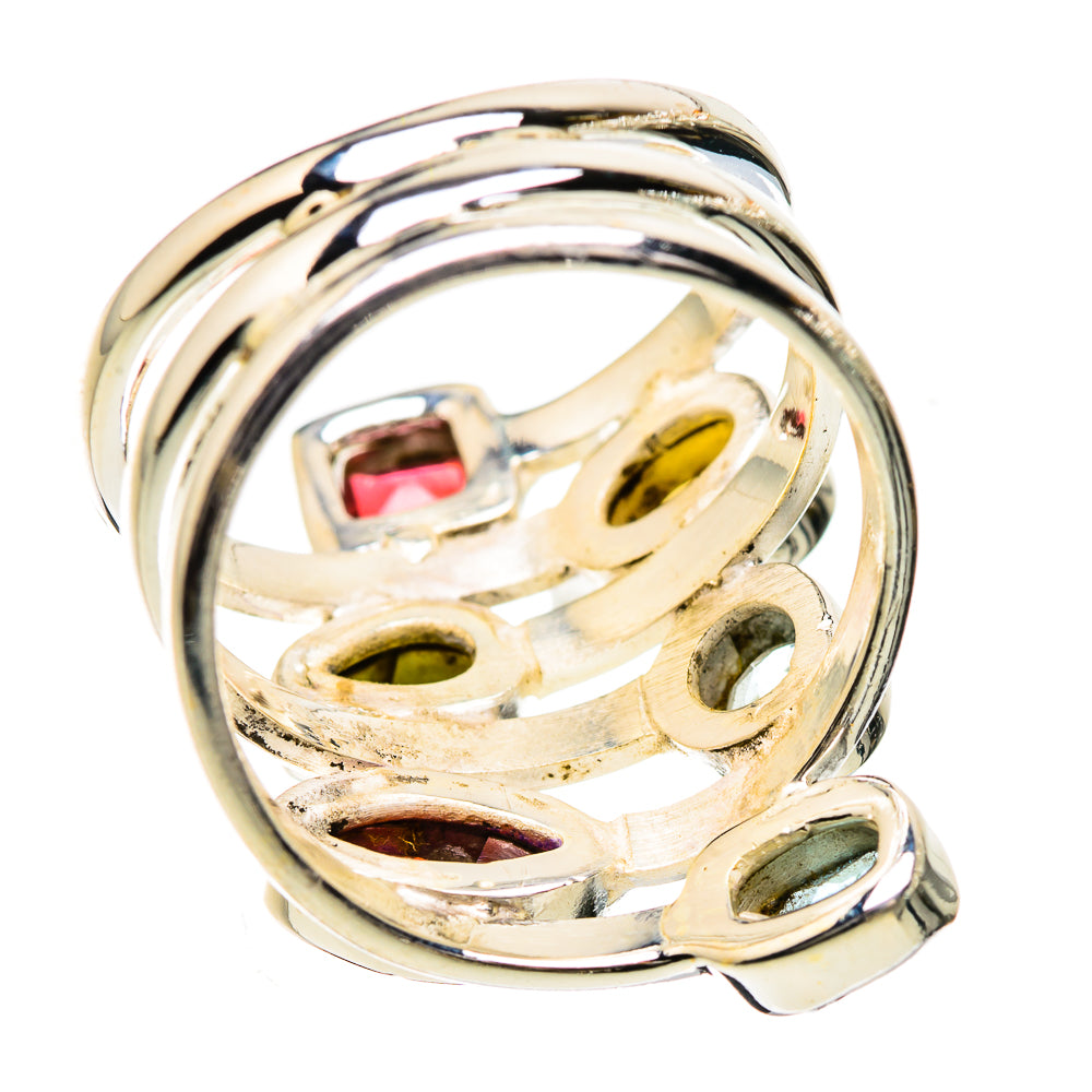 Garnet, Citrine, Peridot, Blue Topaz Ring Size 7.25 (925 Sterling Silver) RING135230