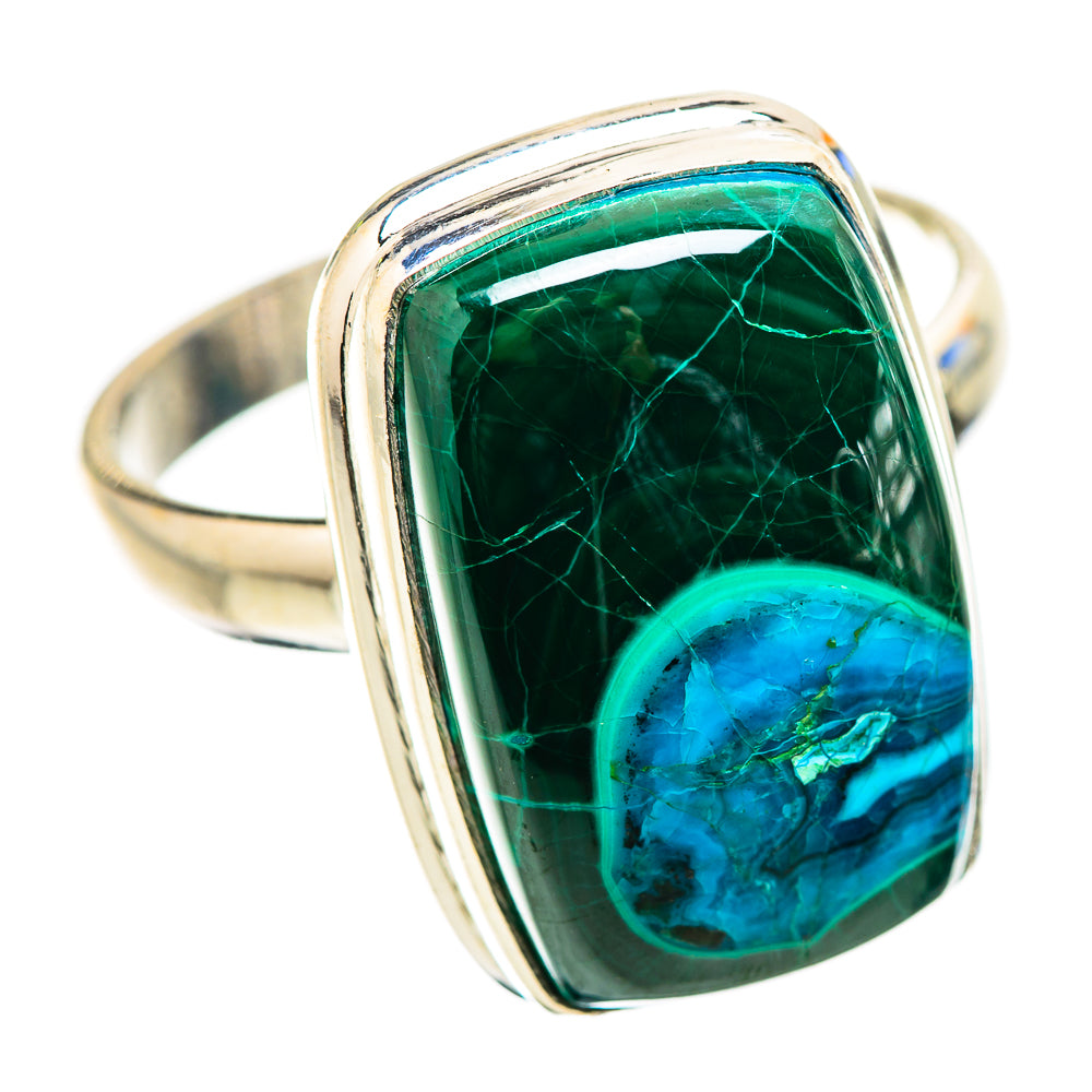 Anasilvercos Malachite In Chrysocolla Ring Size 12 (925 Sterling Silver)