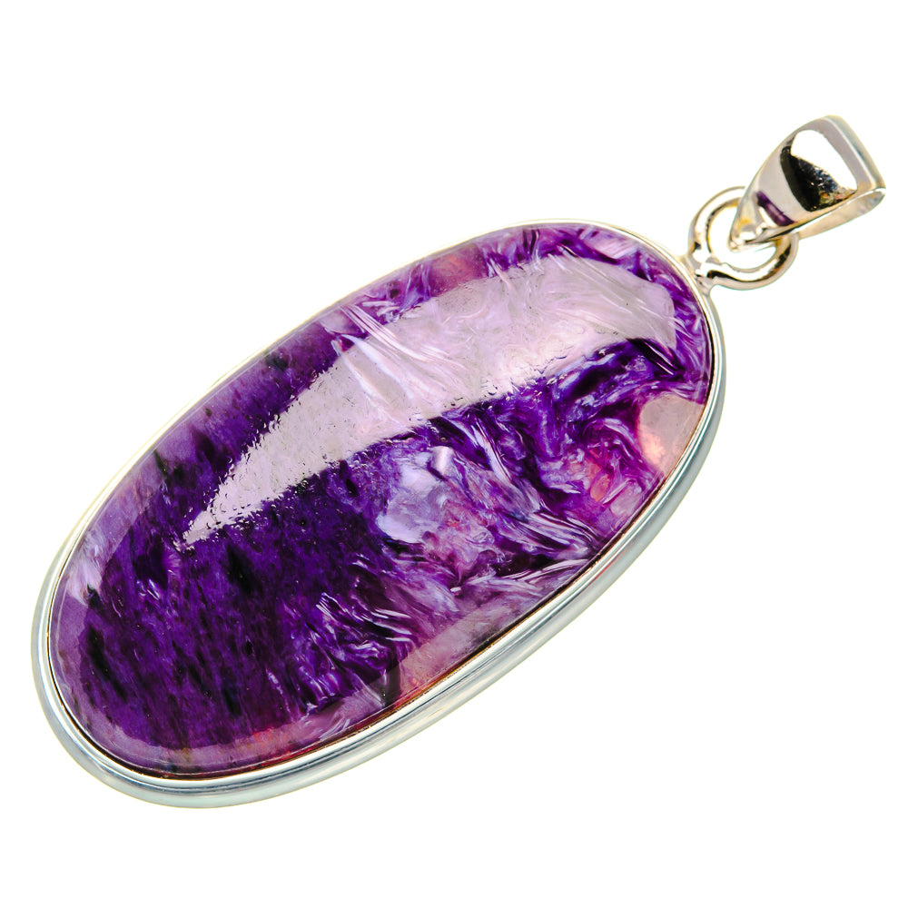 Charoite Pendant 2" (925 Sterling Silver) PD37402