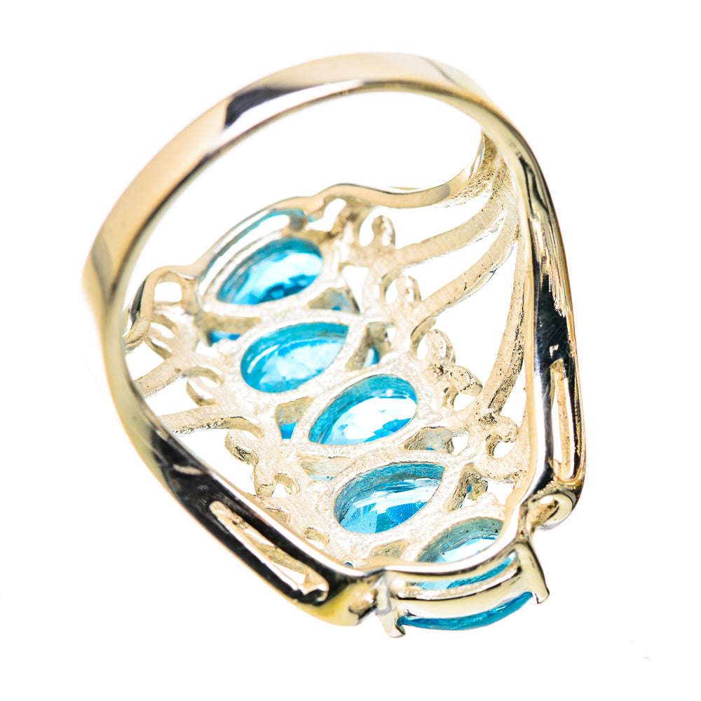 Anasilvercos Blue Topaz Ring Size 9 (925 Sterling Silver)