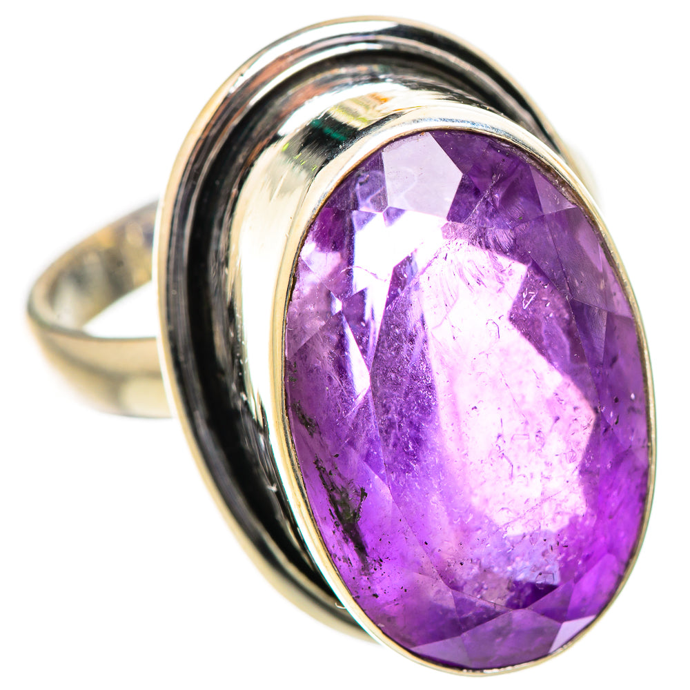 Large Faceted Amethyst Ring Size 9 (925 Sterling Silver) RING135334