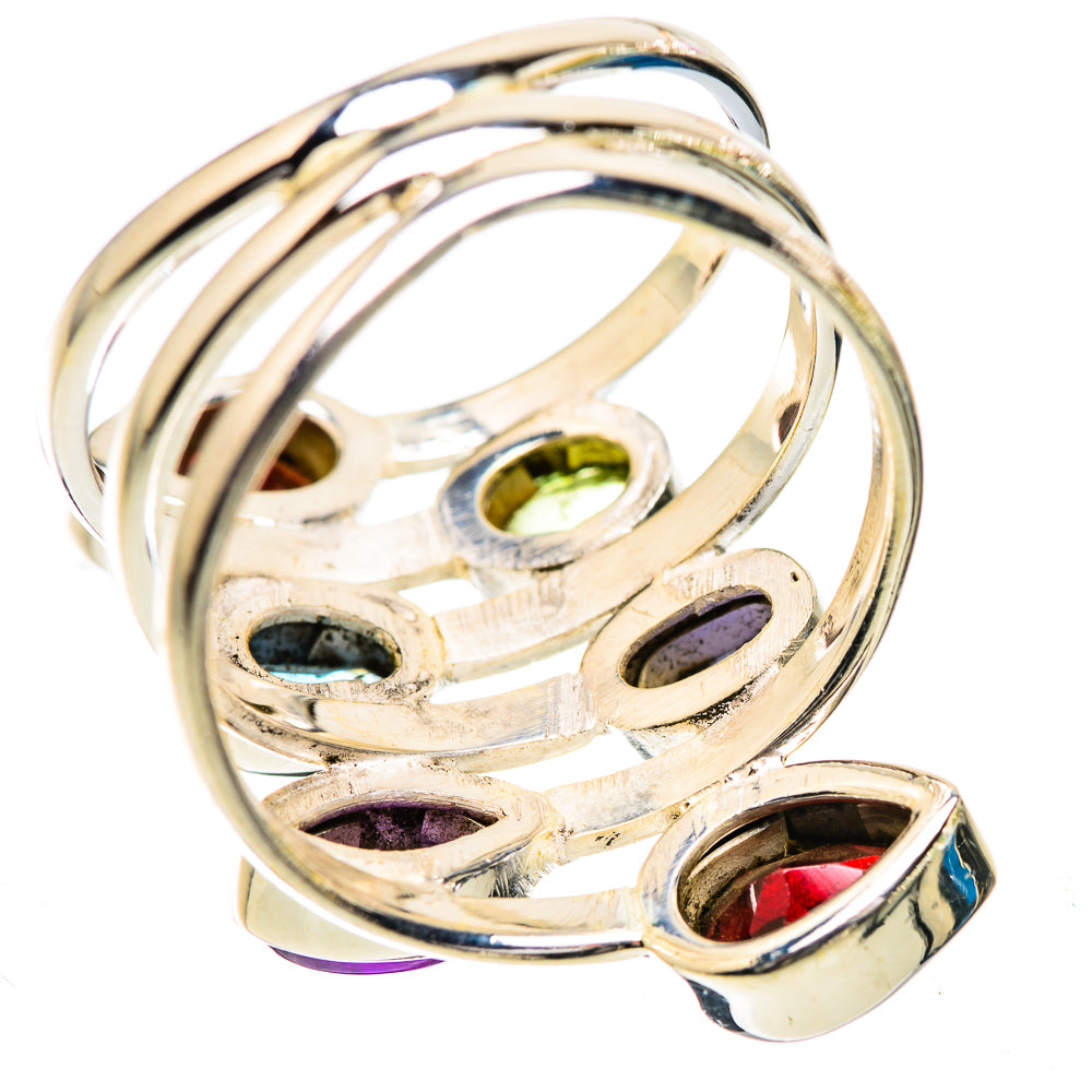 Large Garnet, Amethyst, Tanzanite, Blue Topaz, Peridot Ring Size 9.75 (925 Sterling Silver) RING135930