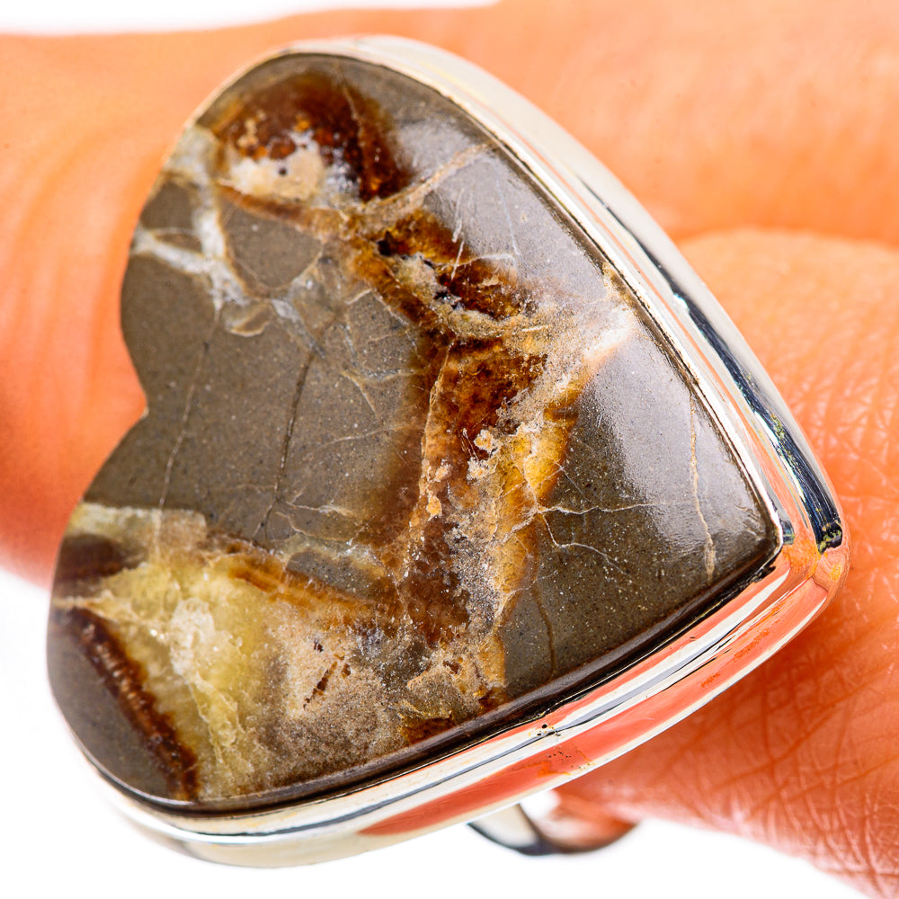 Large Septarian Nodule Ring Size 9.75 (925 Sterling Silver) RING135769