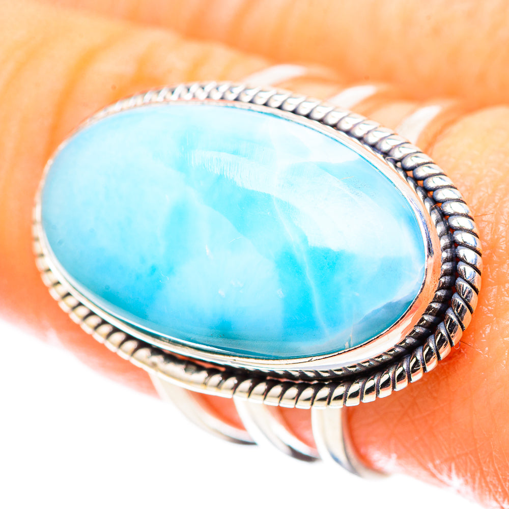 Larimar 925 Sterling Silver Ring Size 8 (925 Sterling Silver) RING137373