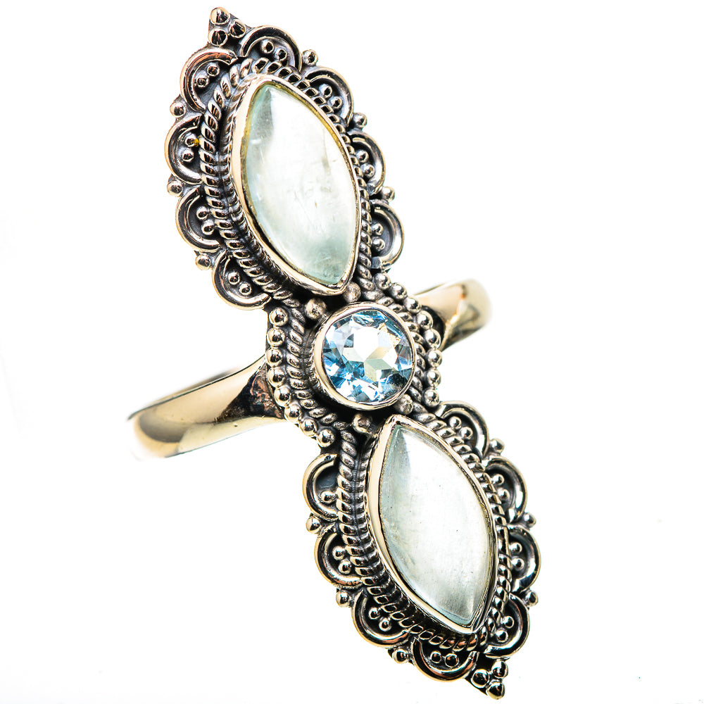 Large Natural Aquamarine, Blue Topaz 925 Sterling Silver Ring Size 9.75 (925 Sterling Silver) RING137795