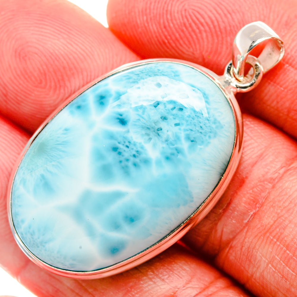 Larimar Pendant 1 3/4" (925 Sterling Silver) PD37052