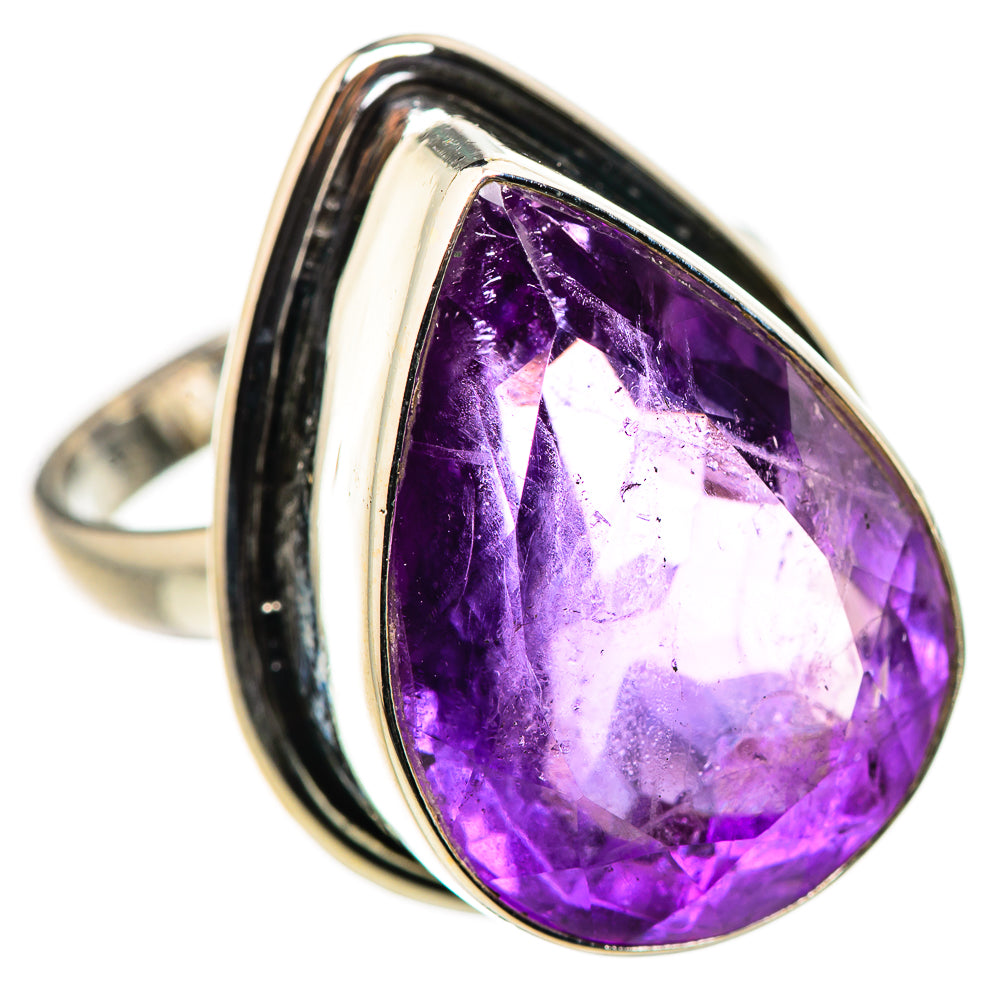 Large Faceted Amethyst Ring Size 9 (925 Sterling Silver) RING134701