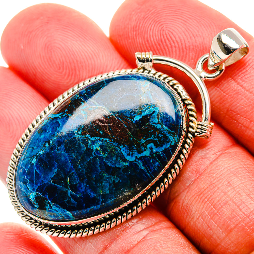 Shattuckite 925 Sterling Silver Pendant 2" Ana Co P37040