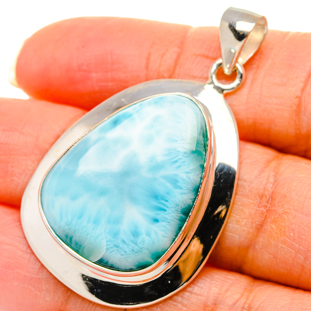 Larimar Pendant 1 3/4"  (925 Sterling Silver) PD37250