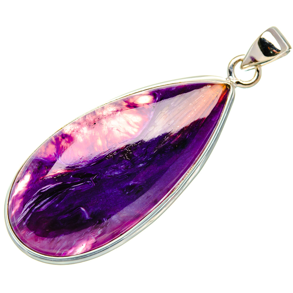 Charoite Pendant 2 1/8" (925 Sterling Silver) PD37405