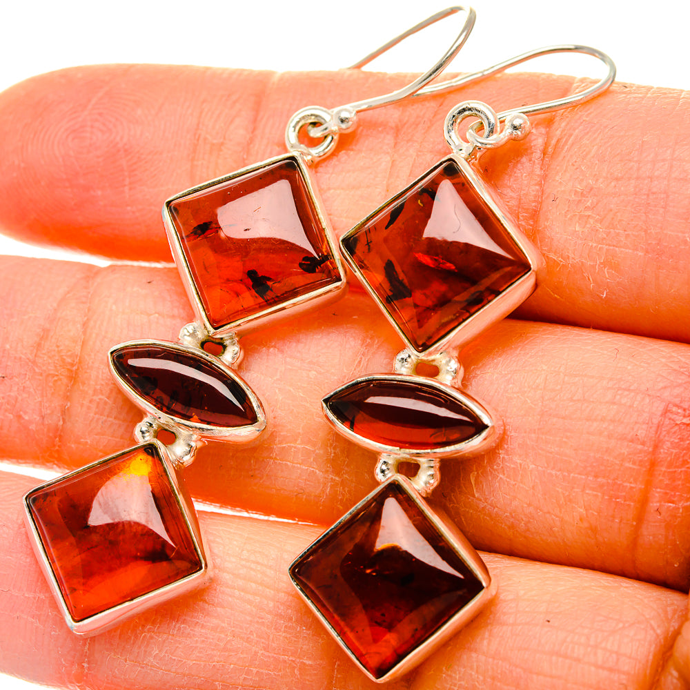 Baltic Amber Earrings 2" (925 Sterling Silver) EARR431790