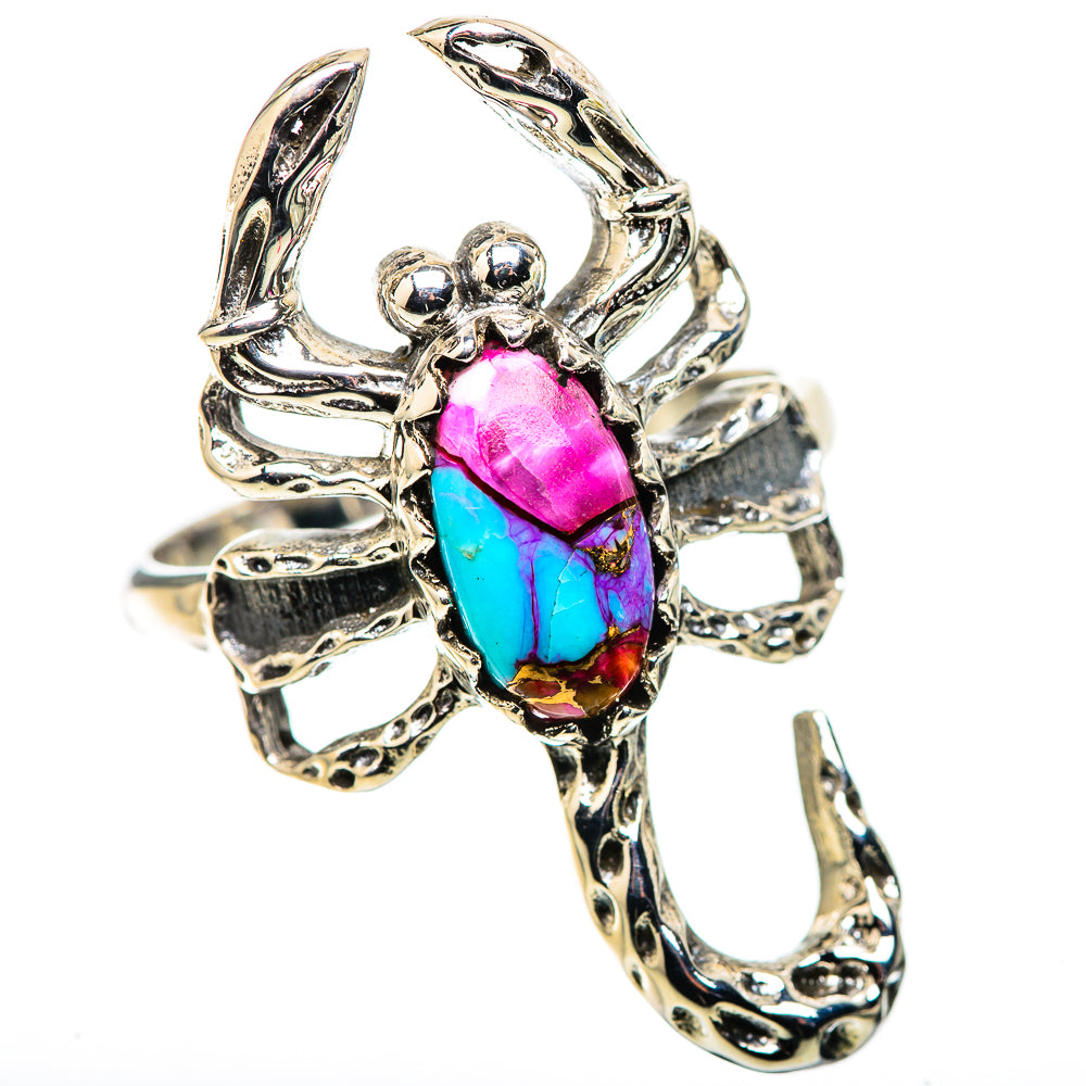 Kingman Pink Dahlia Turquoise Ring Size 10 (925 Sterling Silver) RING136031