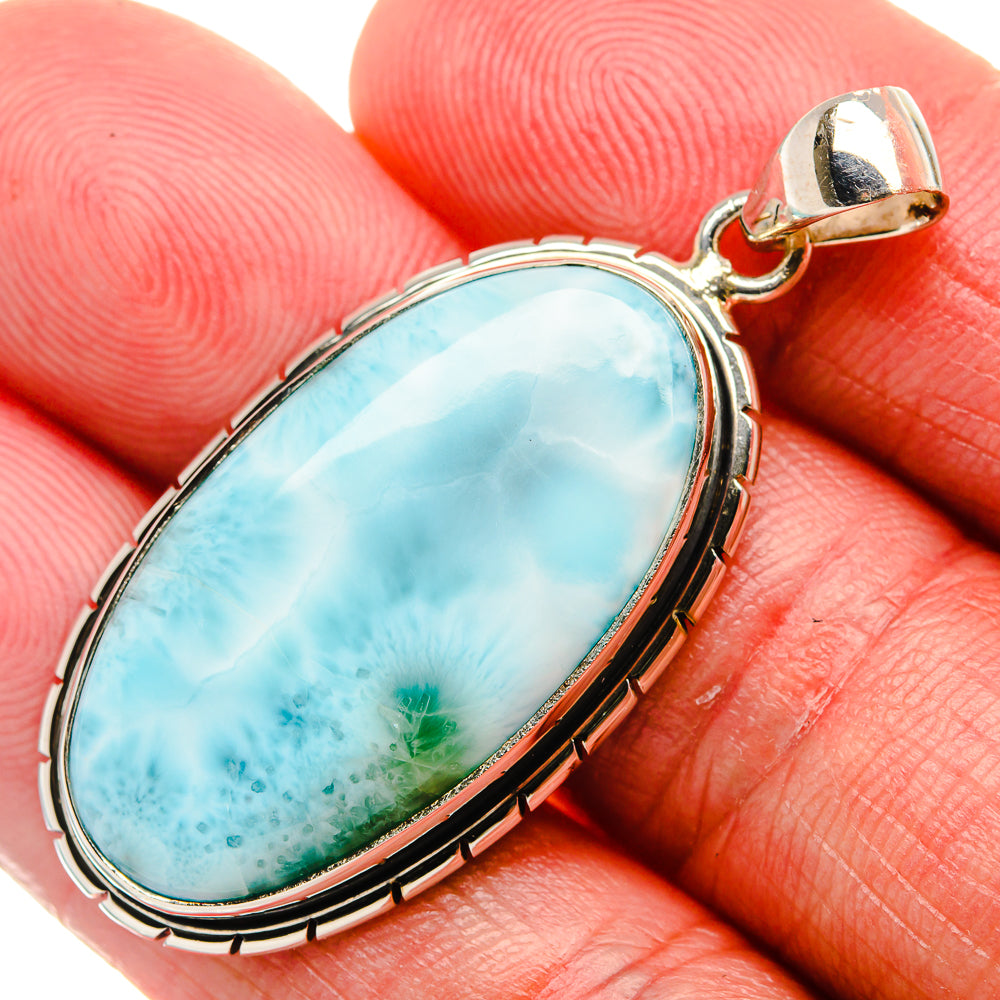 Larimar Pendant 1 3/4" (925 Sterling Silver) PD37551