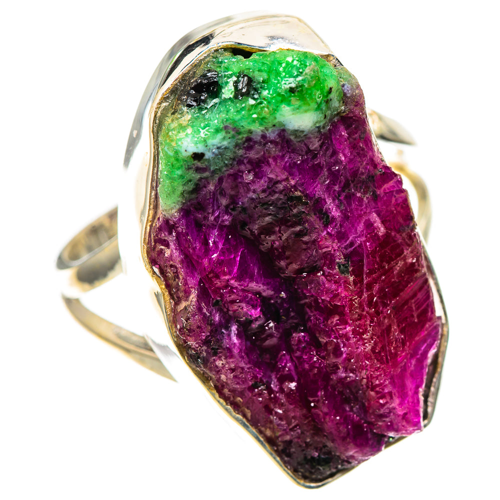 Large Rough Ruby Zoisite 925 Sterling Silver Ring Size 9 (925 Sterling Silver) RING137761