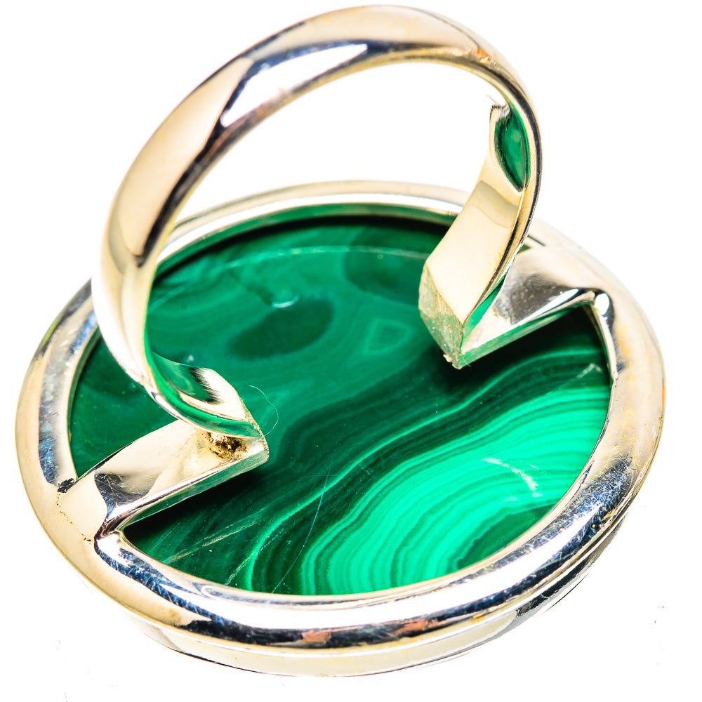 Huge Malachite Ring Size 7.5 (925 Sterling Silver) RING135555