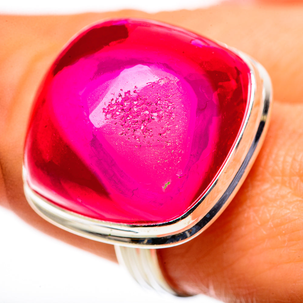 Large Pink Window Druzy Ring Size 8.75 (925 Sterling Silver) RING134700