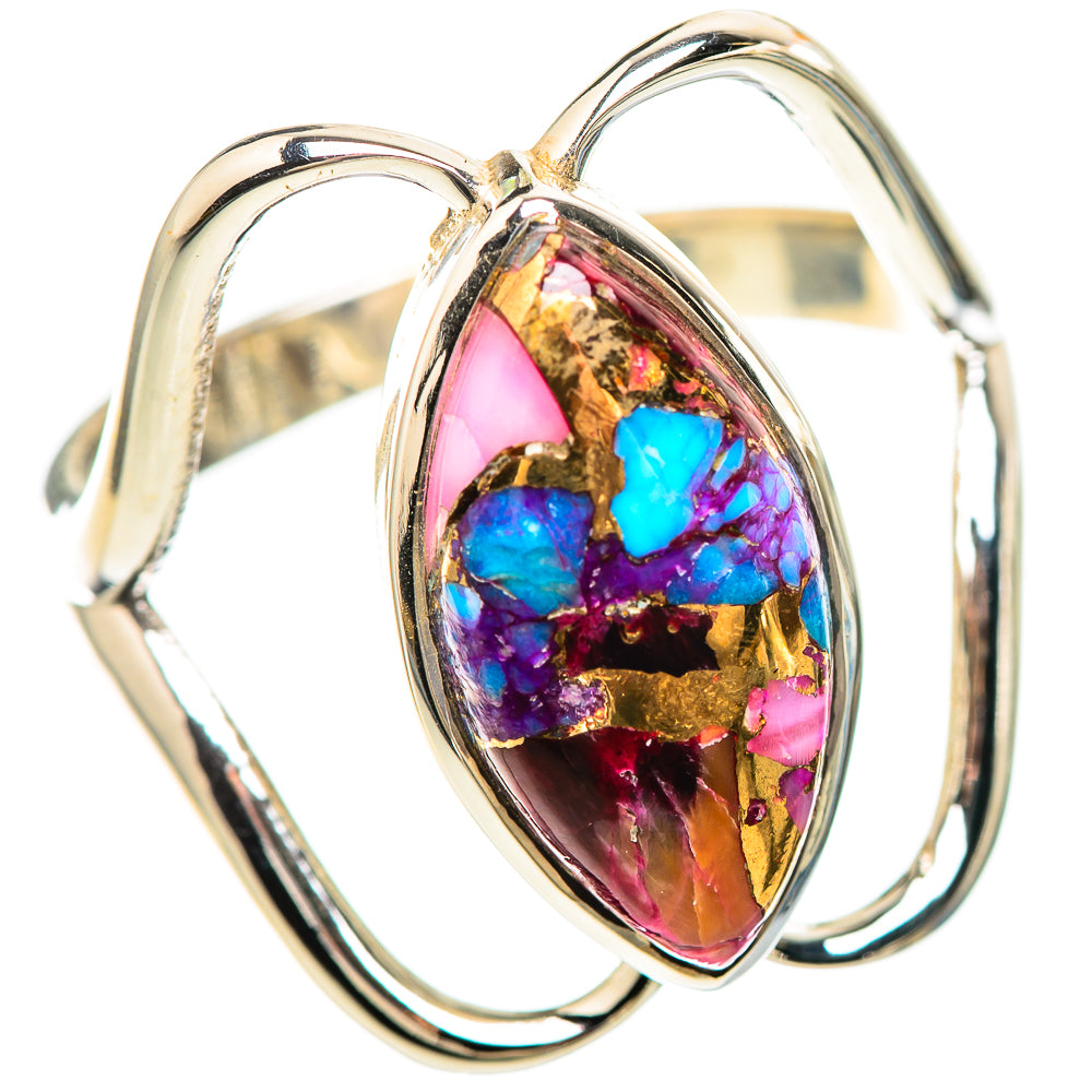 Kingman Pink Dahlia Turquoise Ring Size 10 (925 Sterling Silver) RING136476