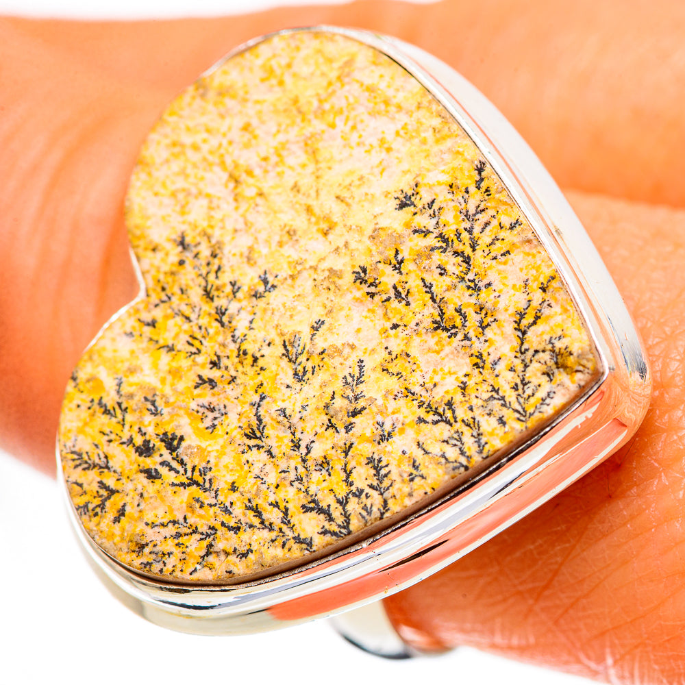 Large Psilomelane Dendritic Agate Ring Size 9 (925 Sterling Silver) RING134735