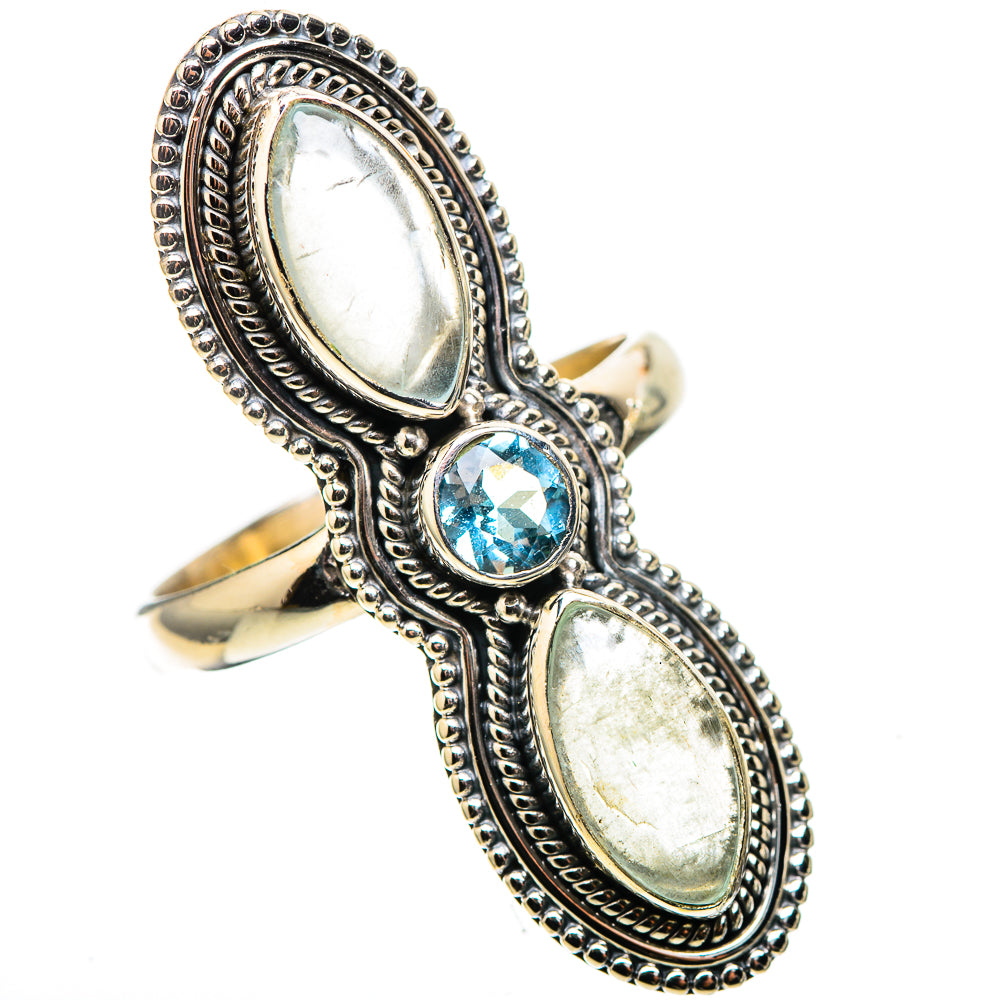 Large Natural Aquamarine, Blue Topaz 925 Sterling Silver Ring Size 10 (925 Sterling Silver) RING137773