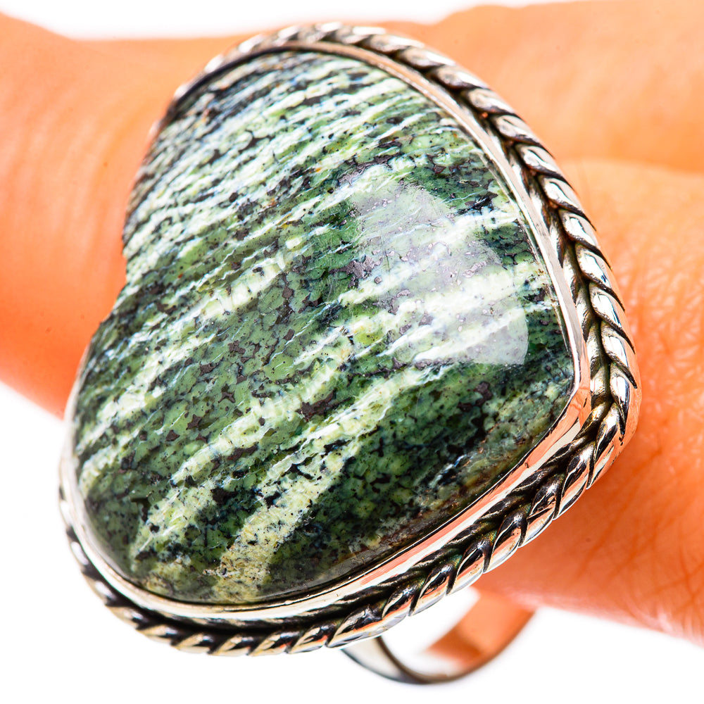 Large Swiss Green Opal Ring Size 12.5 (925 Sterling Silver) RING135733